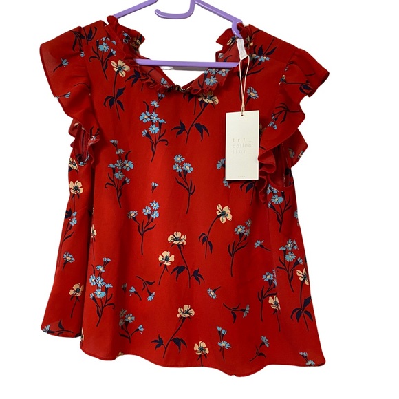 NWT Zara cute red blouse size L - Picture 1 of 7